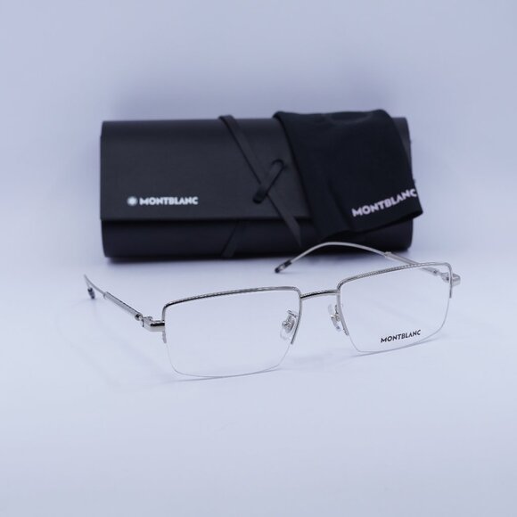 Final Price! Montblanc MB0113O 001 Silver Eyeglasses 56mm